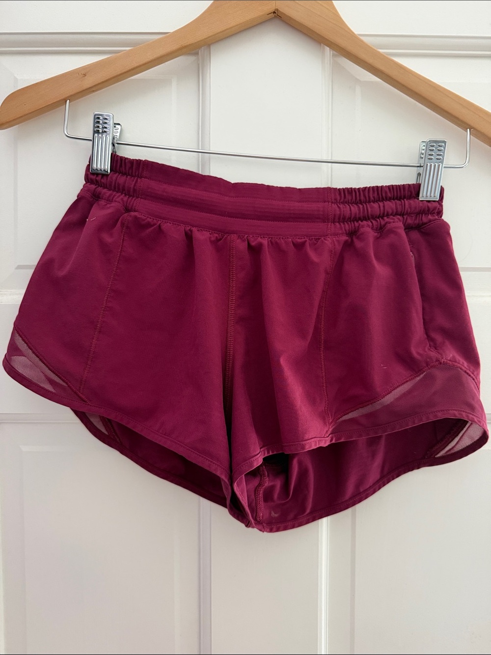 Lululemon Women's Maroon Running Shorts - Elastic Waist